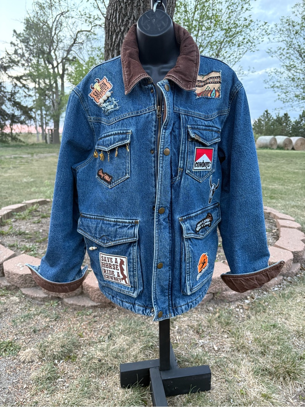 Vintage Upcycled Wrangler Fleece Lined Denim